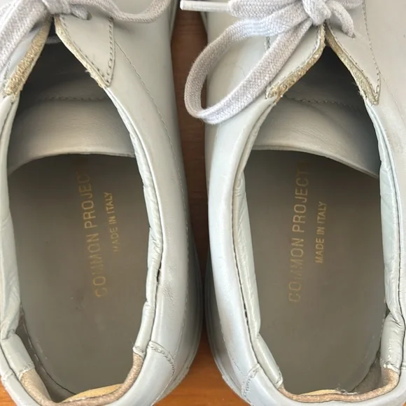 Men's COMMON PROJECTS 'Achilles' Gray Leather Sneakers Size US 9 EUR 42 - Picture 4 of 5